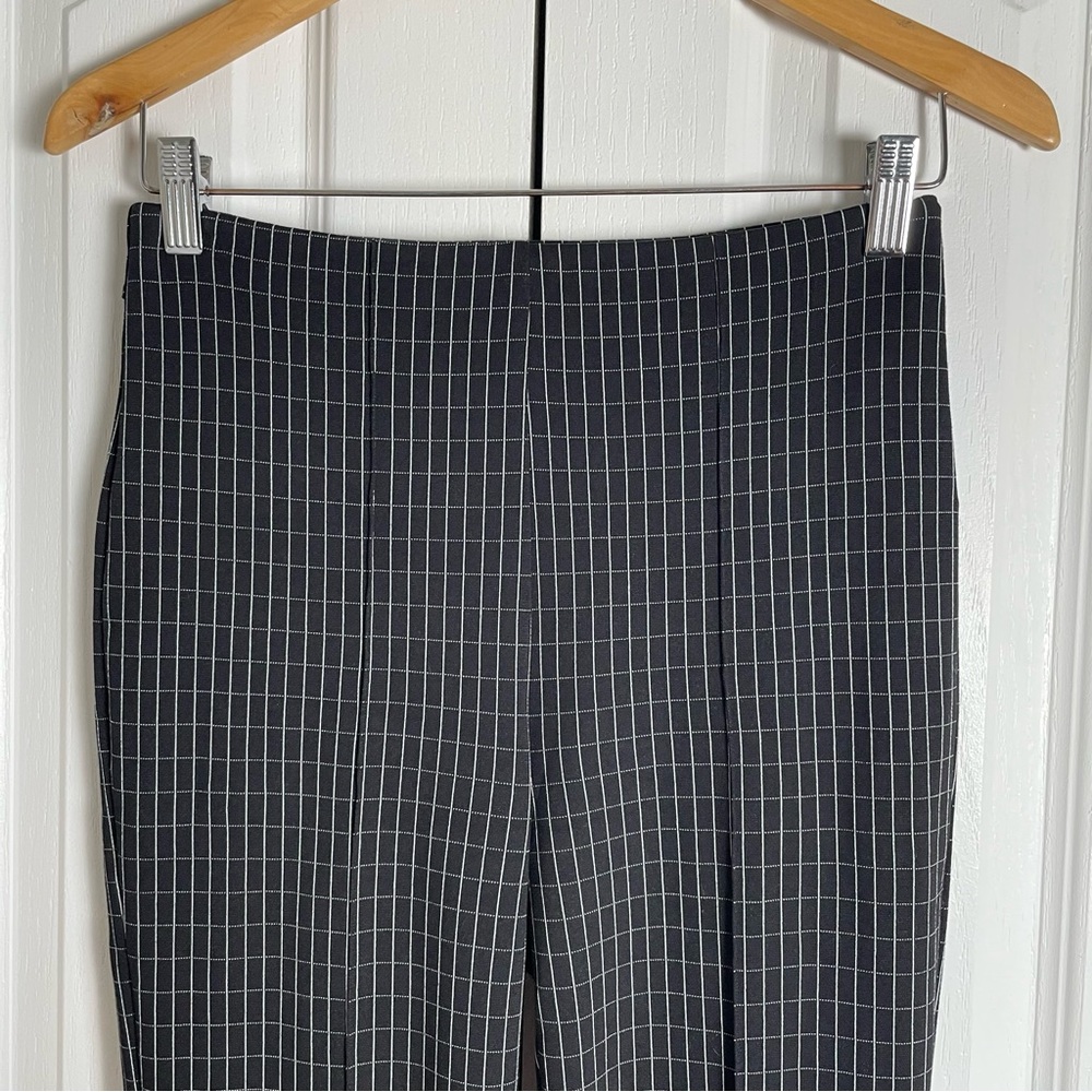 Lysse New York Ponte Pants Women’s M Black Checkered Pull on Stretch Career Slit - Picture 2 of 15